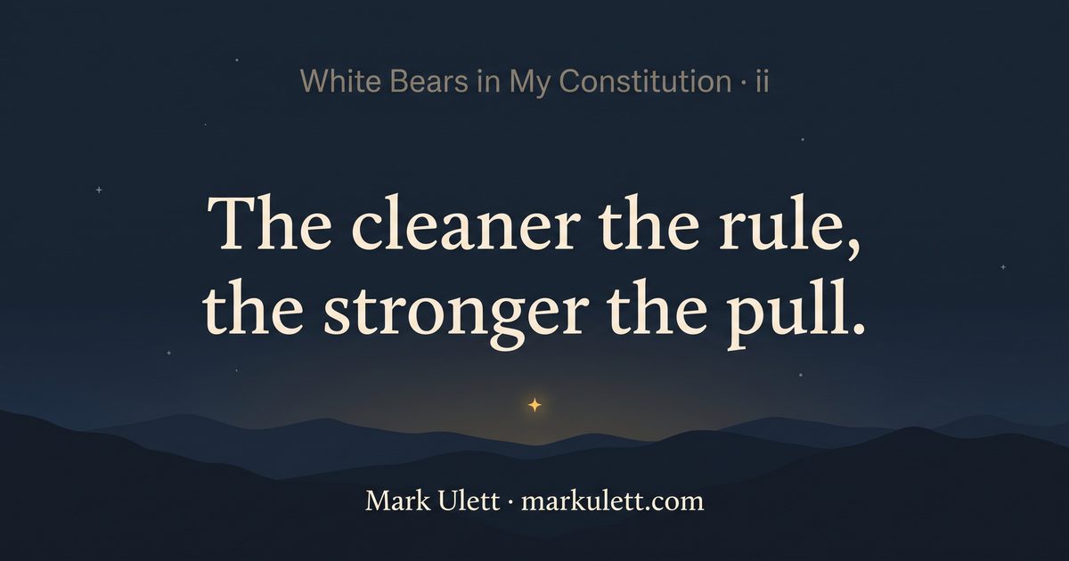 Night ridges card: the cleaner the rule, the stronger the pull.