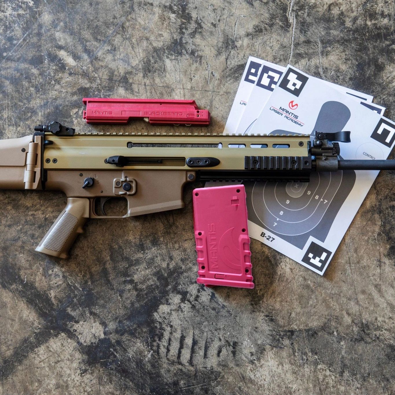 Mantis BlackBeard installed in a rifle for dry-fire training