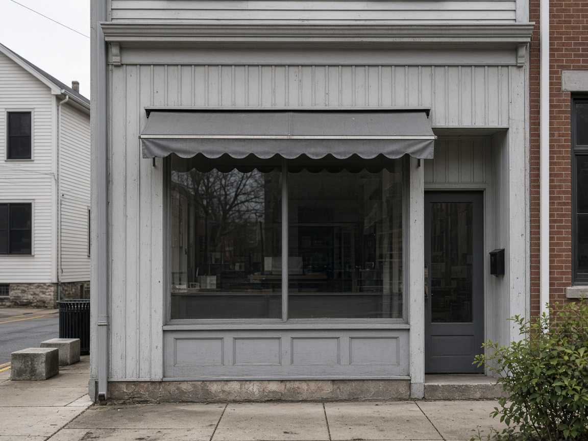 A modest storefront on a quiet street